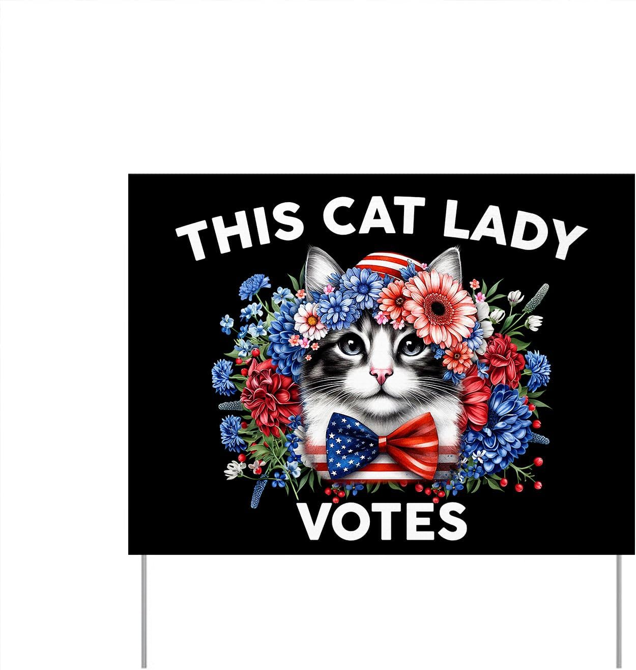 Yard Signs - Childless Cat Lady Is Voting Funny Presidential Yard Signs, Funny Election Yard Signs, Welcome Yard Sign For Pet, Garden Decor (This Cat Lady Votes)