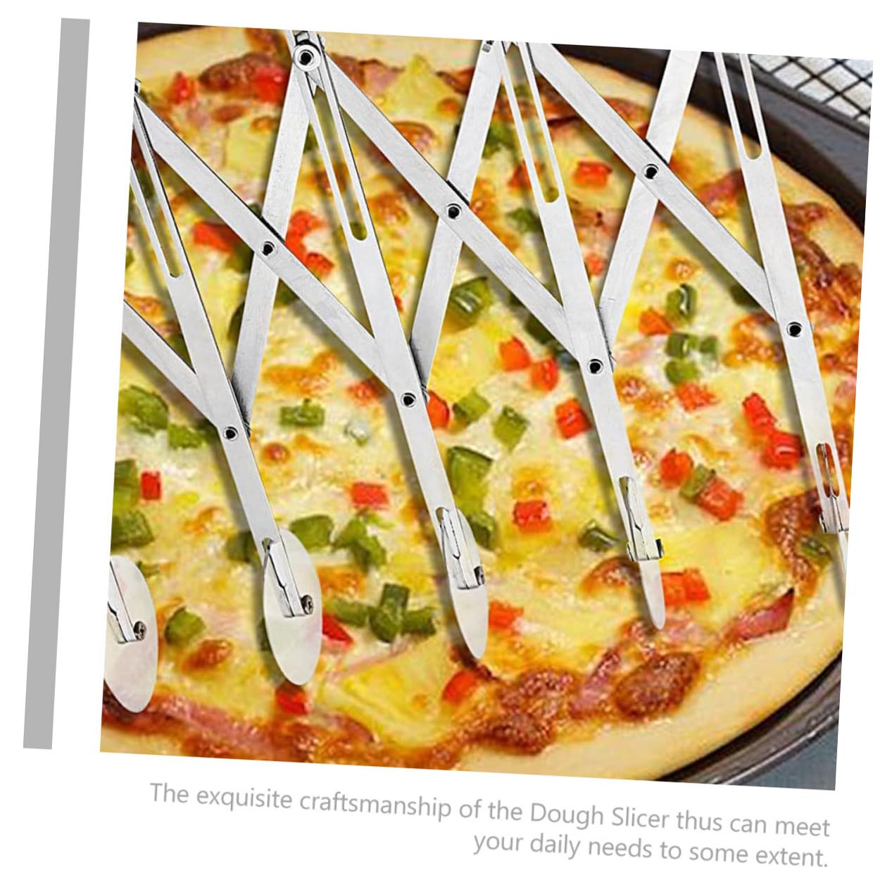 Coupe-pâte Design Pratique et Moderne à 5 Roues en Acier Inoxydable Réglable, Outil Essentiel de Pâtisserie pour Découpe Facile de Pizza et Pâte à Pain