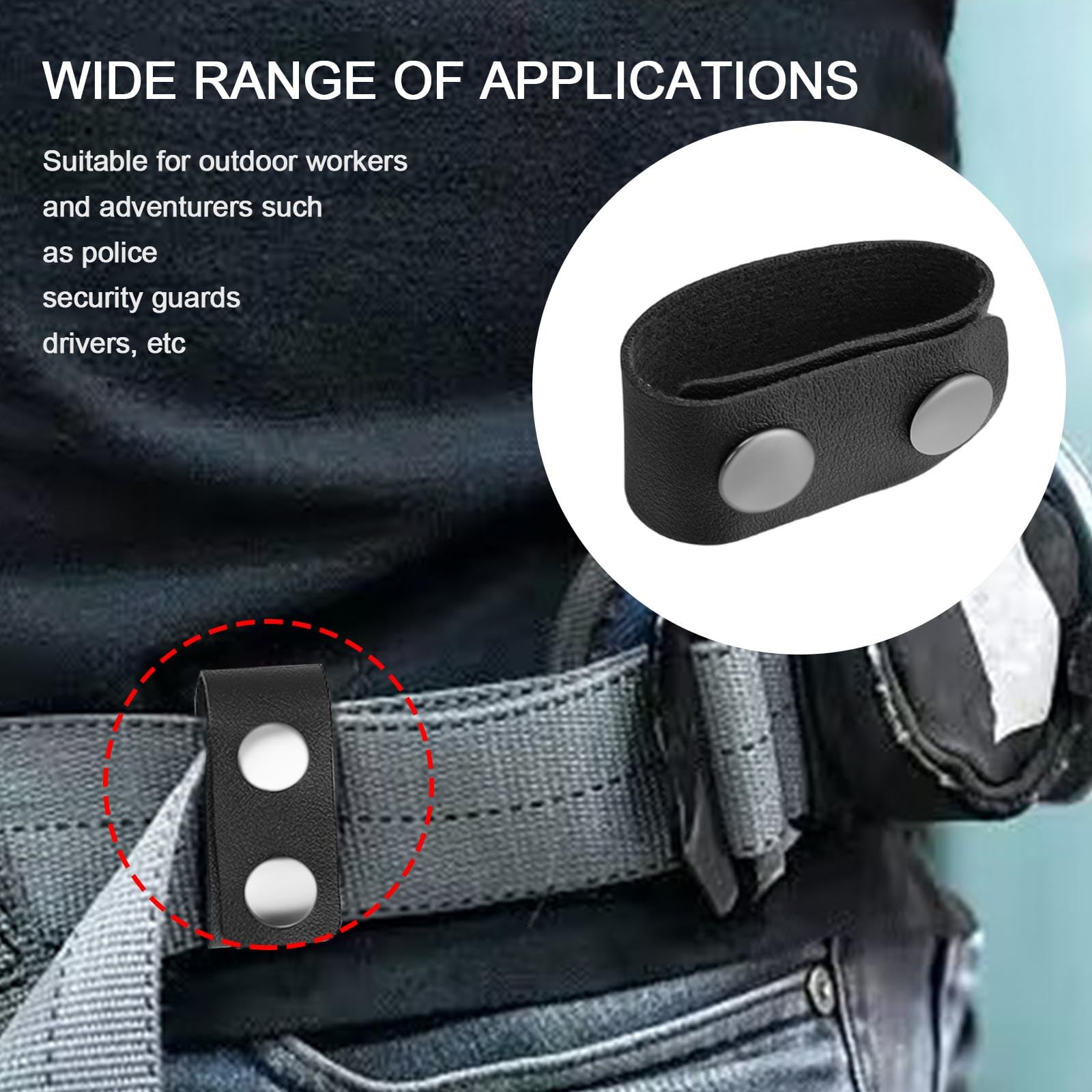 SPRHR Accessori Cinturone Polizia, 8 Pezzi Distanziali Cinturone, Passante Cintura Tattica, Forte e Robusto, Design a Doppio Scatto, Adatti per Campeggio, Escursionismo, Avventure All'aria Aperta