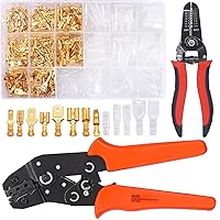 Vista 11 de Twidec Kit de conectores de pala de nailon, calibre 22-10, macho y hembra, terminal de pala de alambre de desconexión rápida, conector de crimpado