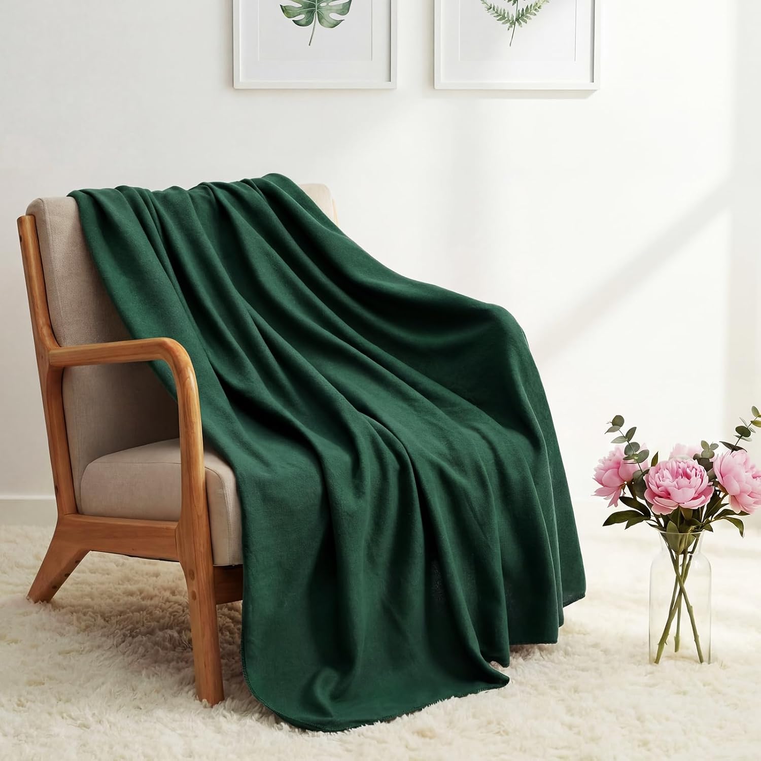 Kinlop Fleece Blanket Bulk 60 x 50 Inch Soft Lightweight Fleece Cozy Blanket Warm Throw Plush Pet Throw for Bed Couch Sofa Home Office Wedding Gifts Travel Camping(Green Tones,40 Packs) - Image 7