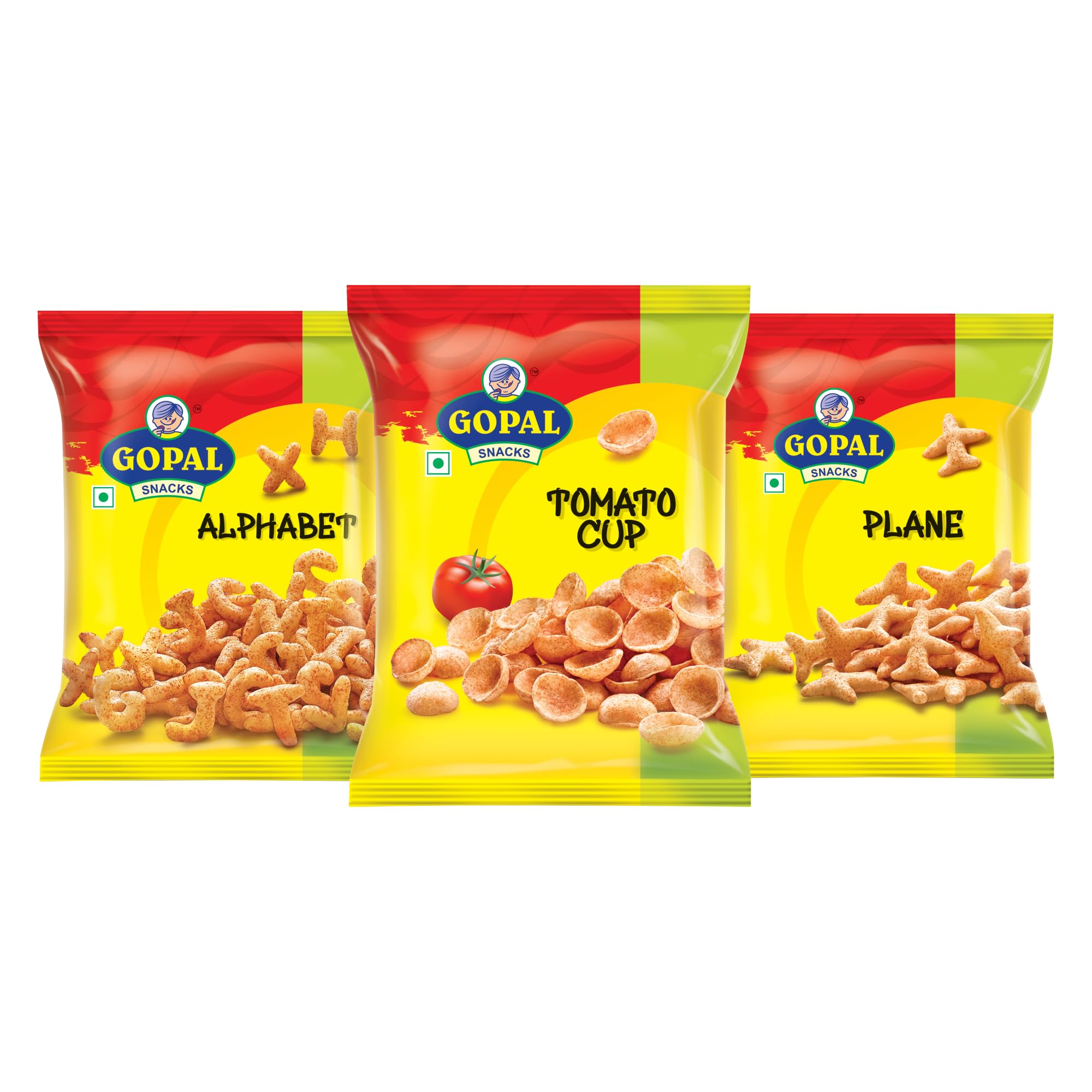 Gopal Namkeen Snack Pellets| Pack of 9 x 55g| 3 x Tomato Cup| 3 x Plane| 3 x Alphabt | (B0CQWDCTC3) Amazon Price History, Amazon Price Tracker