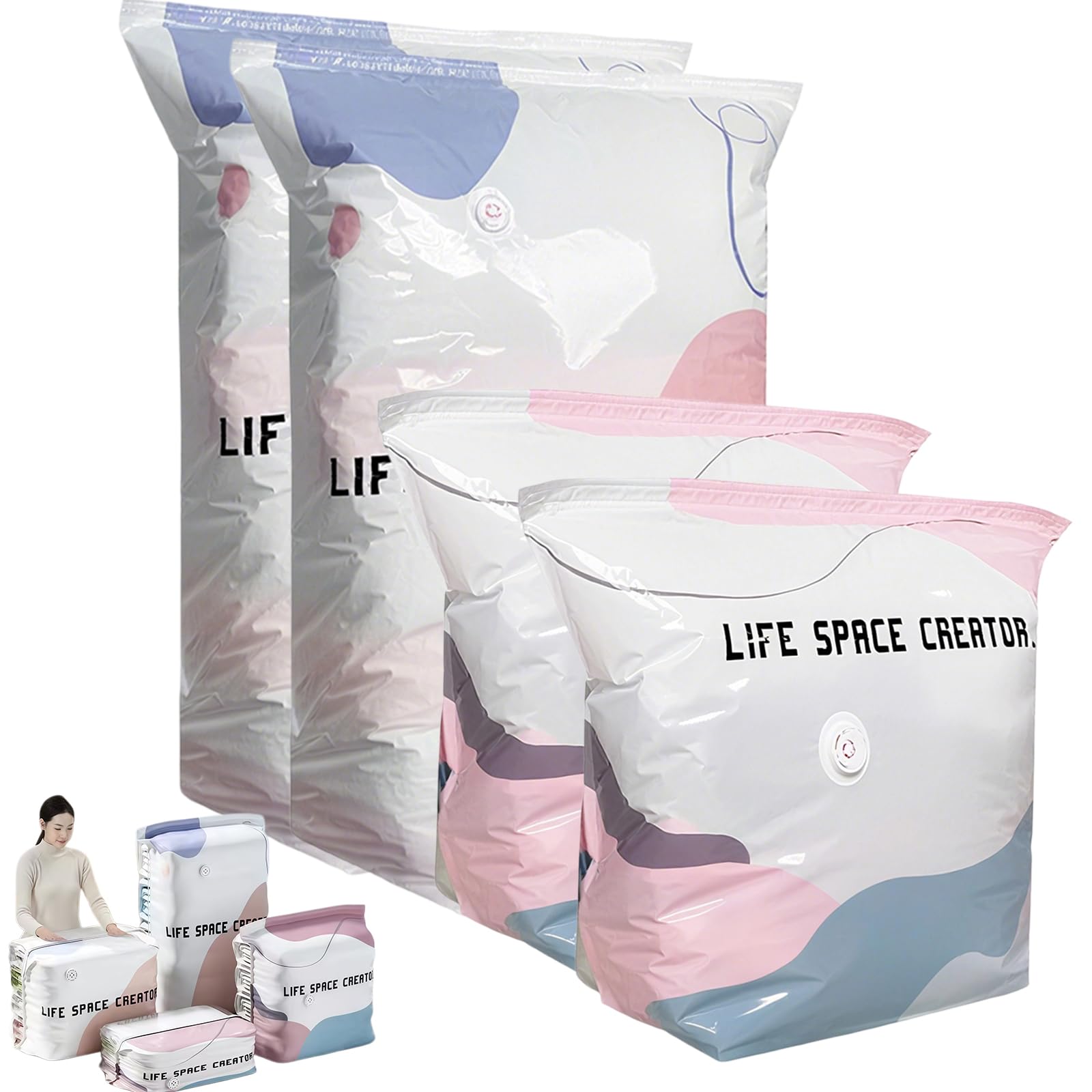 Bolsas de sellado al vacío para ropa que mantiene edredones y almohadas secos sin polvo