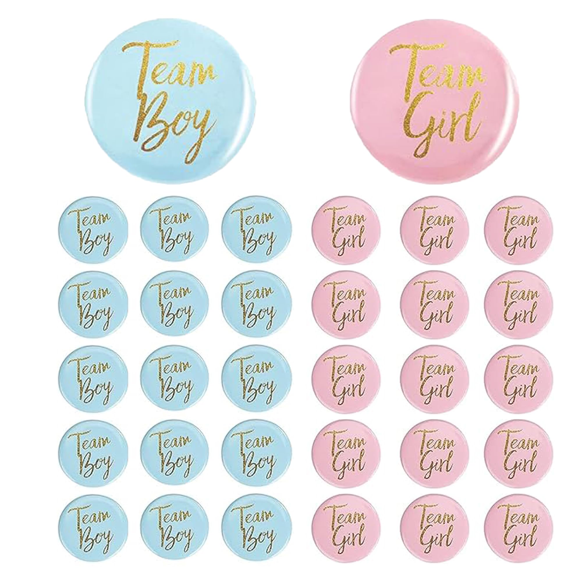 30 Piezas Botones De Revelación De Género Botón De Revelación De Género Equipo Niño Niña Insignia Pin Para Baby Shower Decorativo Género Revelar Fiesta Juego Suministros (Azul y Rosa)