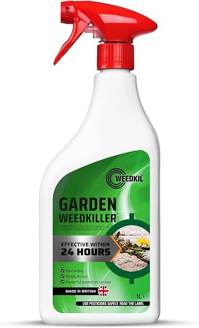 WeedKil Glyphosate Free Weed Killer 1 Litre - Harmless To Children & Pets Once Dry | Fast Acting Organic, Natural Ingredients | Effective Within 24 Hours, All Year Round | Ready To Use Spray Bottle