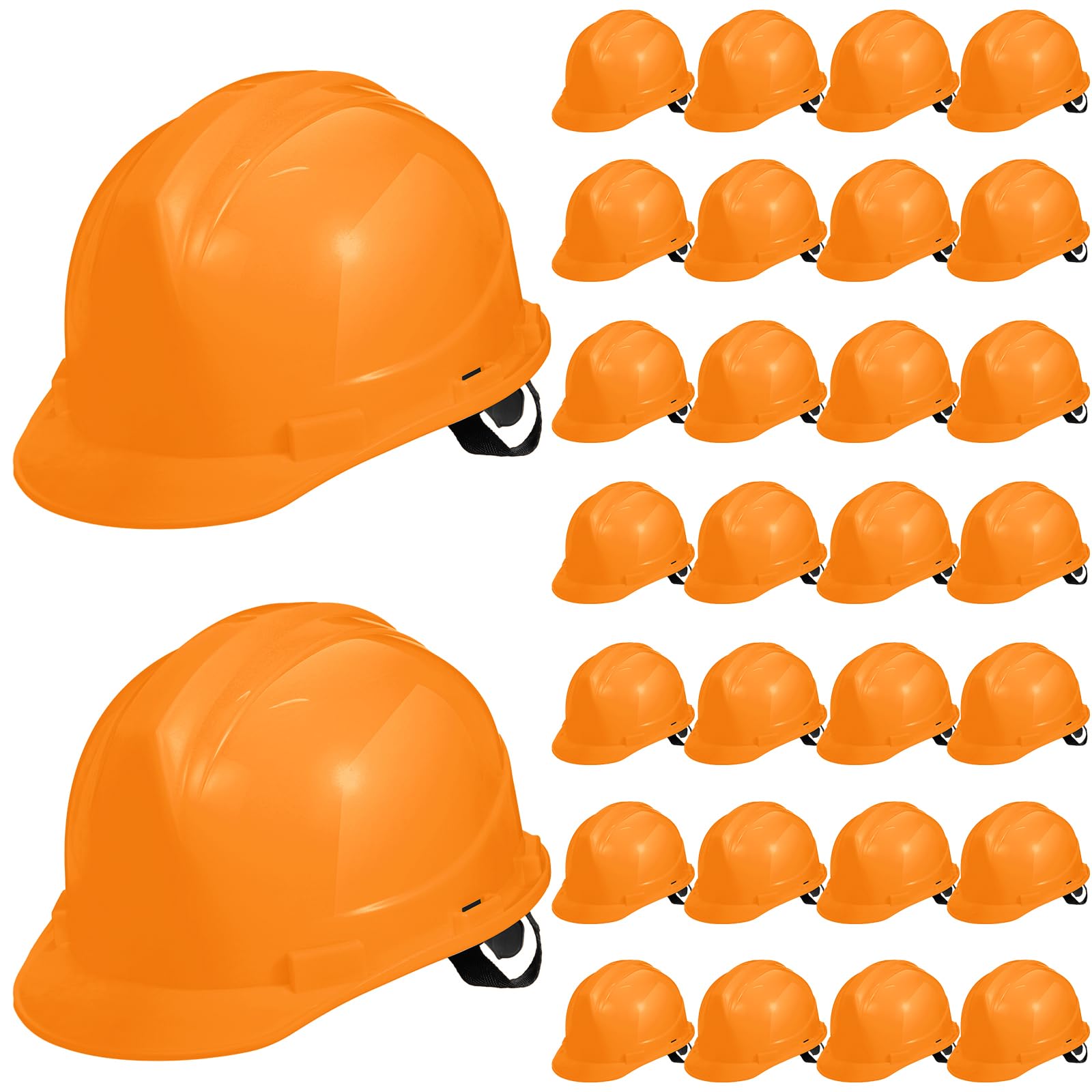 30 Pcs 4 Pt. Suspension Hard Hat Bulk Construction Hard Hat for Safety V Shape Cap Style Hardhats Adjustable Construction Hats for Men for Work Protection Supplies (Yellow not Orange)