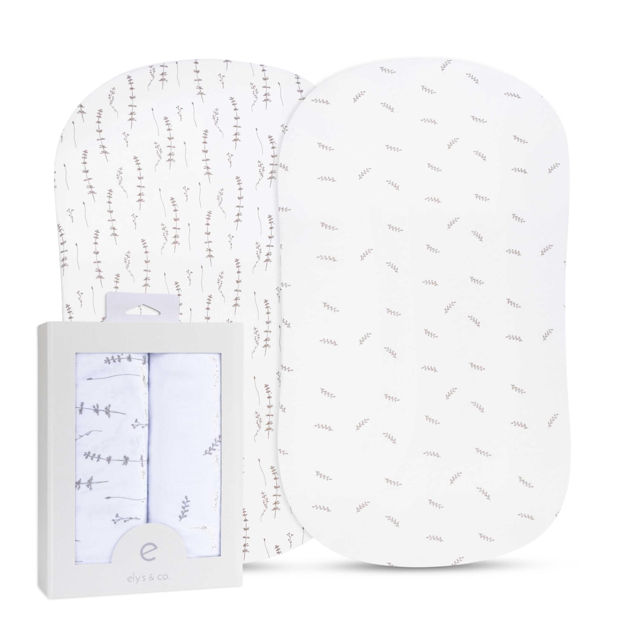 Bassinet Sheet Set 2 Pack - Baby Bassinet Sheets with 100% Jersey Cotton - Bassinet Sheets for Baby Girl and Boy (Bassinet, Forest Grey)
