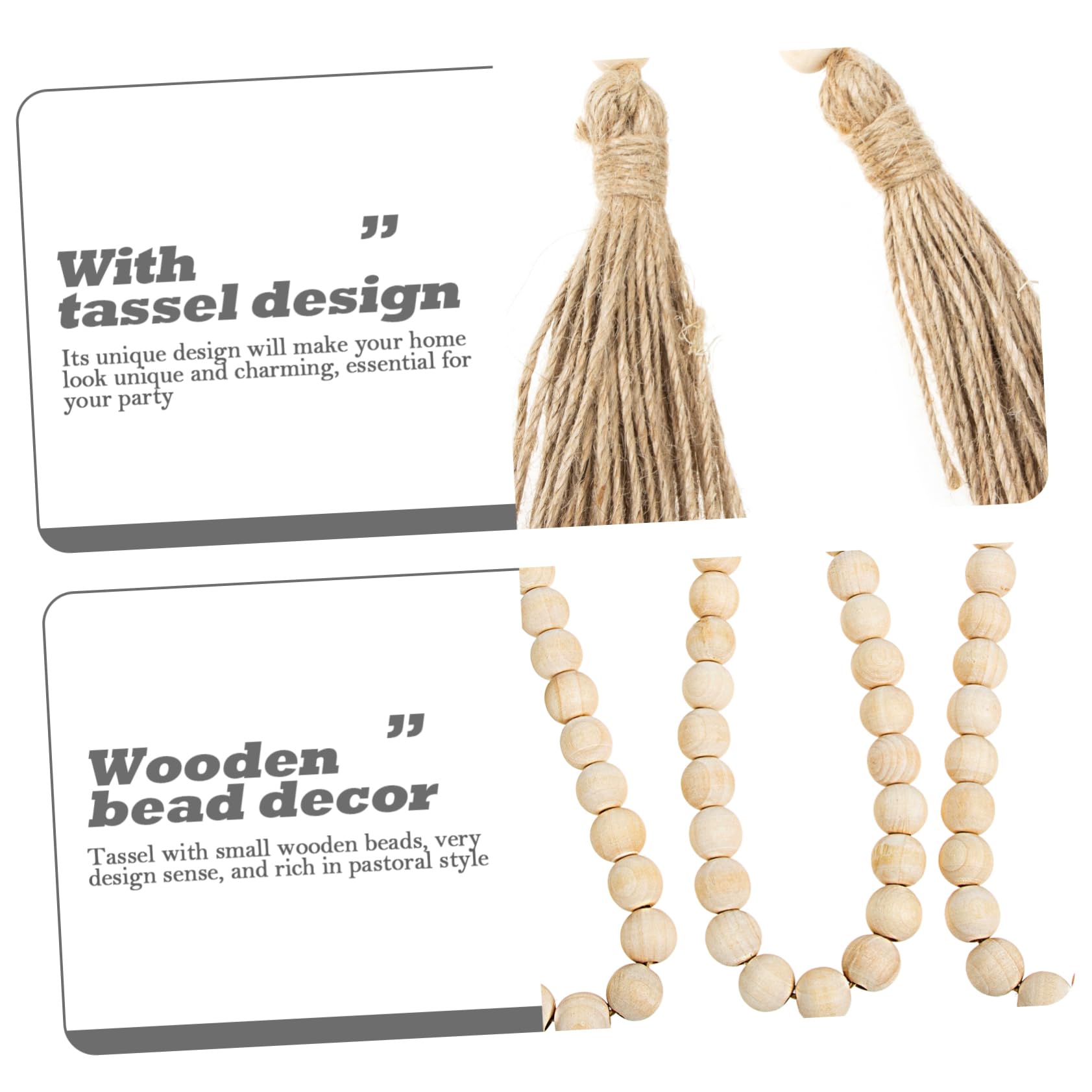 Amosfun 5St Garn Quasten rustikale khimar Hijab fensterdeko Dekoration dekoanhänger Girlanden Wohnkultur Wand Tür hochzeitsdeko Indoor-Outdoor-Anhänger Kranz aus Holzperlen Hanfseil Khaki