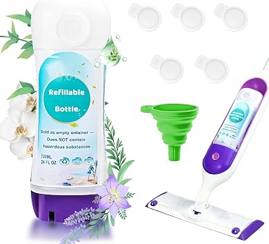 24 FL.OZ Refillable Floor Cleaner Bottle for Swiffer PowerMop, Leak-Proof