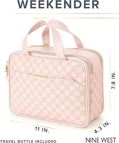 Miniatura 2 de Nine West Bolsa de cosméticos para mujer - Bolsa de viaje para maquillaje y artículos de aseo personal - Estuche organizador de maquillaje, Rosado,
