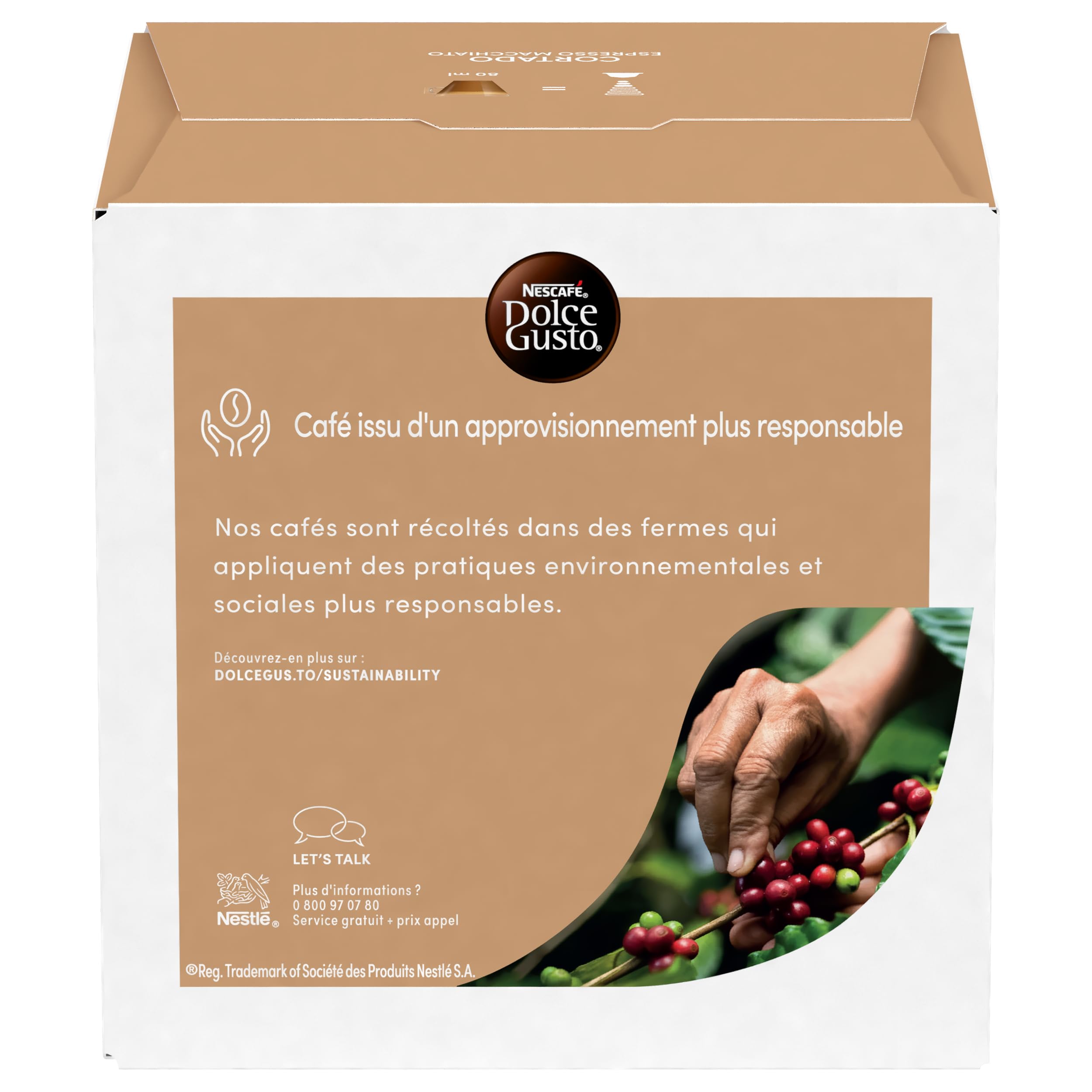 NESCAF? Dolce Gusto Cortado Espresso Macchiato, Caff? Macchiato, 6 Confezioni da 16 Capsule (96 Capsule)