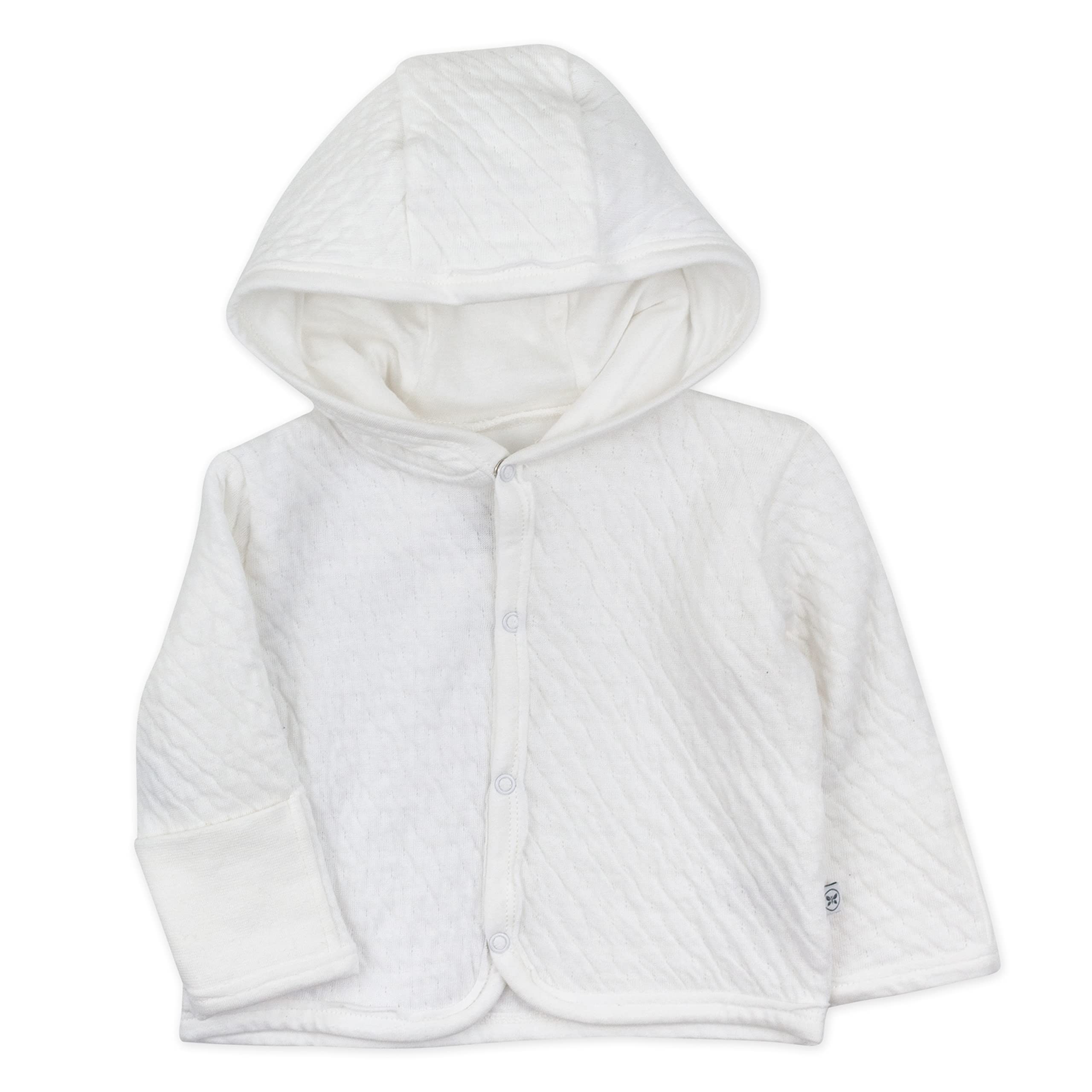 HonestBabybaby-boys Organic Cotton Matelasse Snap-front Hooded Jacket Cardigan Sweater