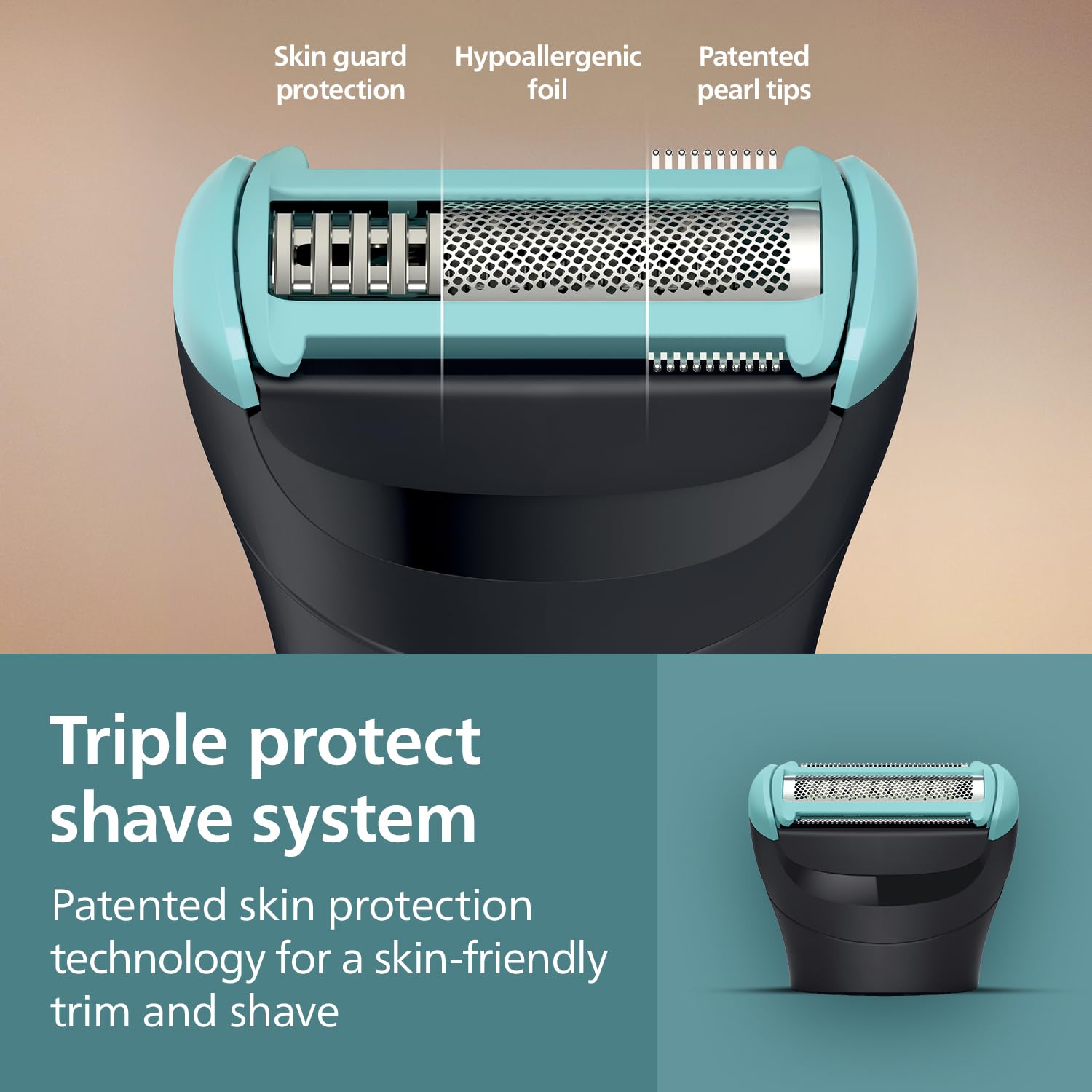 Philips Body Trimmer for Men Private Parts, Removes Back Hair, Skin Safe Grooming, Clinically Tested for Sensitive Skin, 100 Min Runtime, Showerproof, 5 Year Warranty, BG5475/15