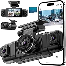 IIWEY N5 Plus 4 Channel Dash Cam 360° View, 4K 2160P Front and Rear Inside, Left Right Dash Camera for Cars, 8 IR Lamps Night Vision, 5G WiFi & APP Control, G-Sensor, Parking Mode, Free 128GB SD Card