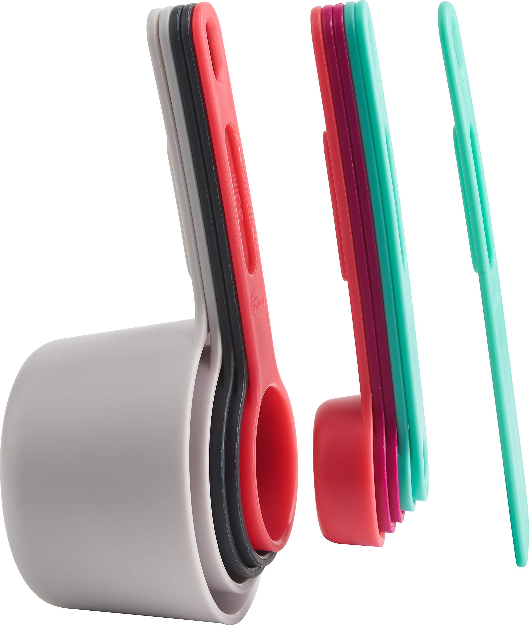 11 Piece Measuring Cup Set, One Size, Grey/Fuchsia