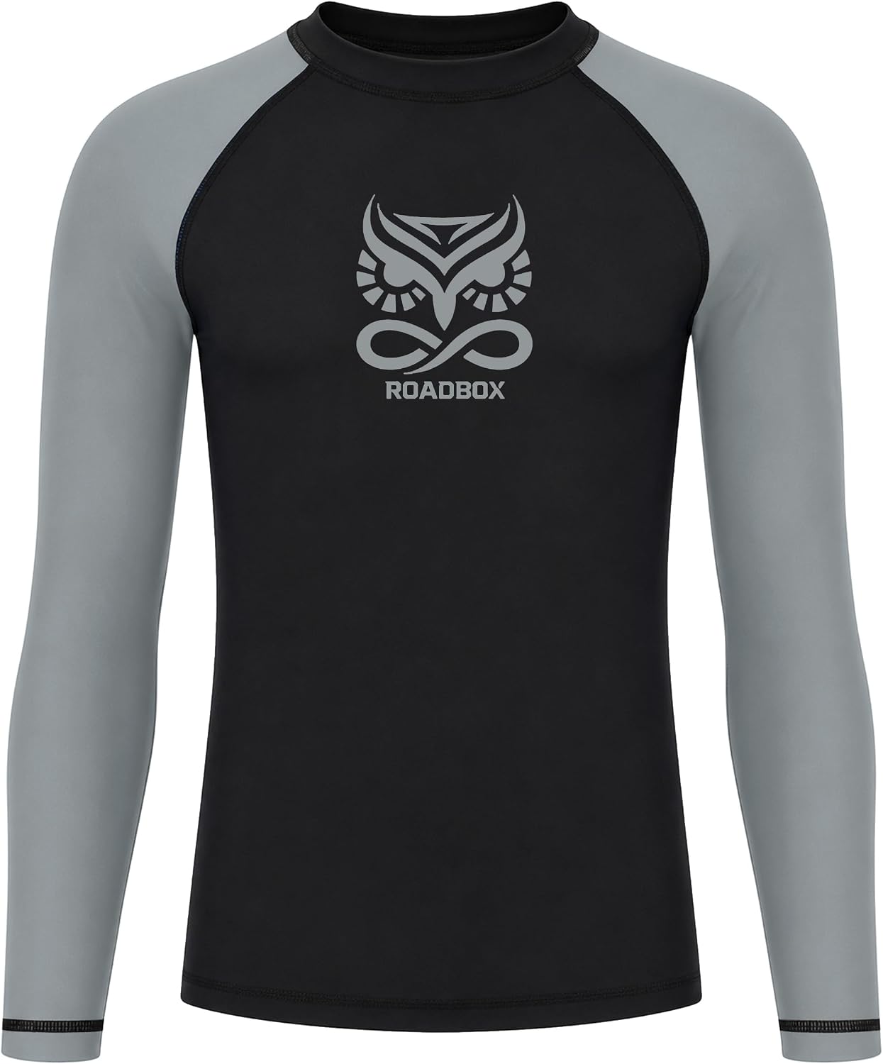 Roadbox Boys BJJ Rash Guard Long Sleeve, Kids Youth Jiu Jitsu No Gi Compression Shirt for Training MMA Wrestling Boxing Swim