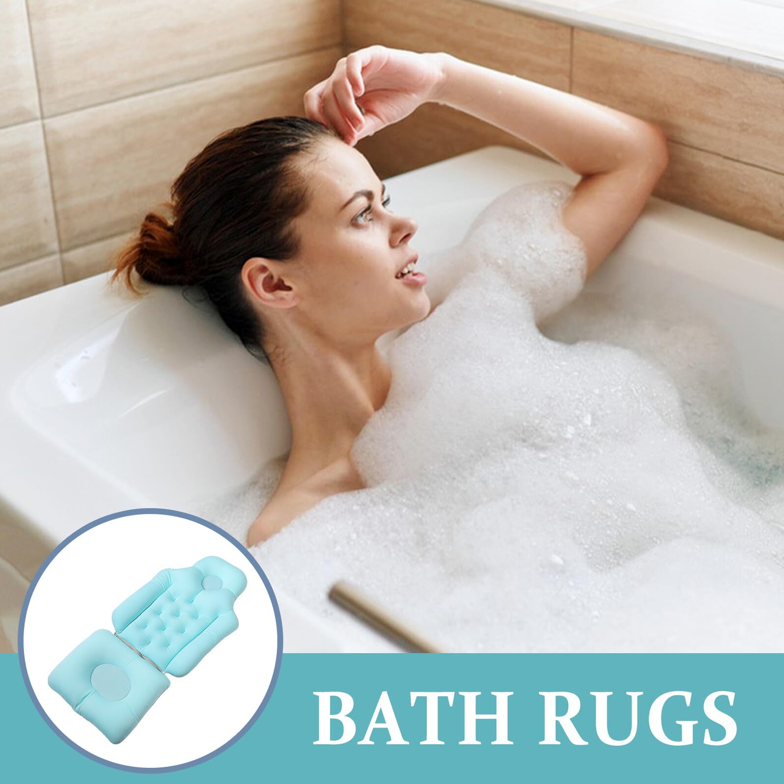 LIFKOME Cuscino Vasca Bagno Antiscivolo Blu Seduta Doccia Staccabile per Anziani e Donne in Gravidanza Materassino Morbido e Portatile per Bagno Sicuro e Confortevole