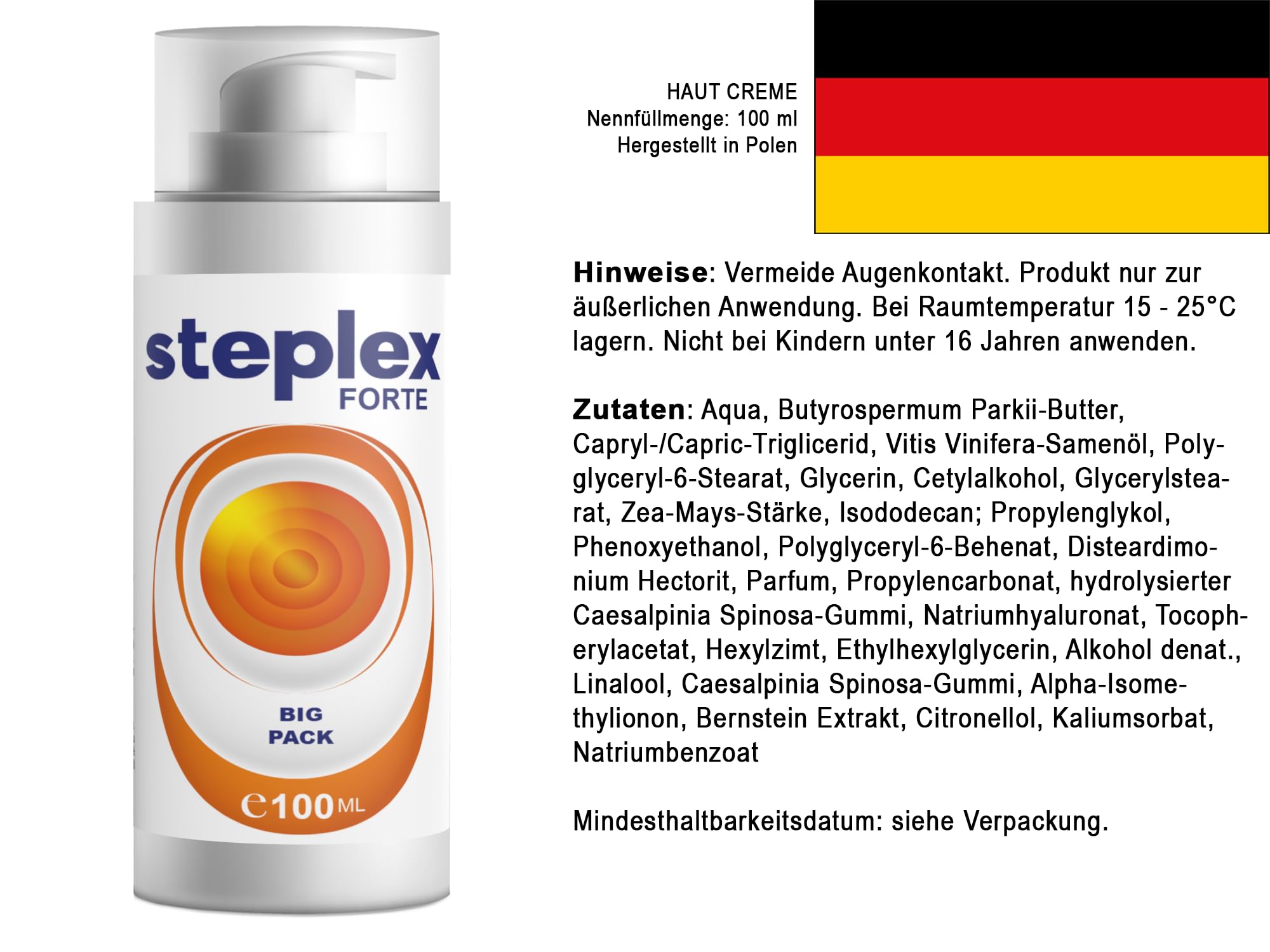 Crema Steplex Forte – 500 ml (5 x 100 ml), confezione da 5