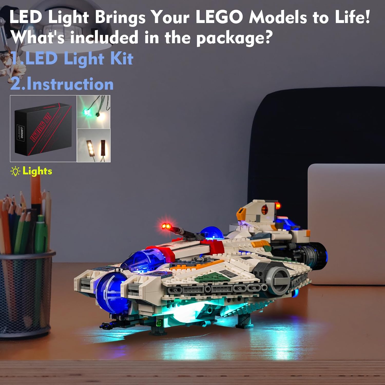 LED Light Kit for Lego Ghost & Phantom II 75357, Creative Lighting Set Accessories Compatible with Lego 75357 Building Set (Lights Only, No Models)
