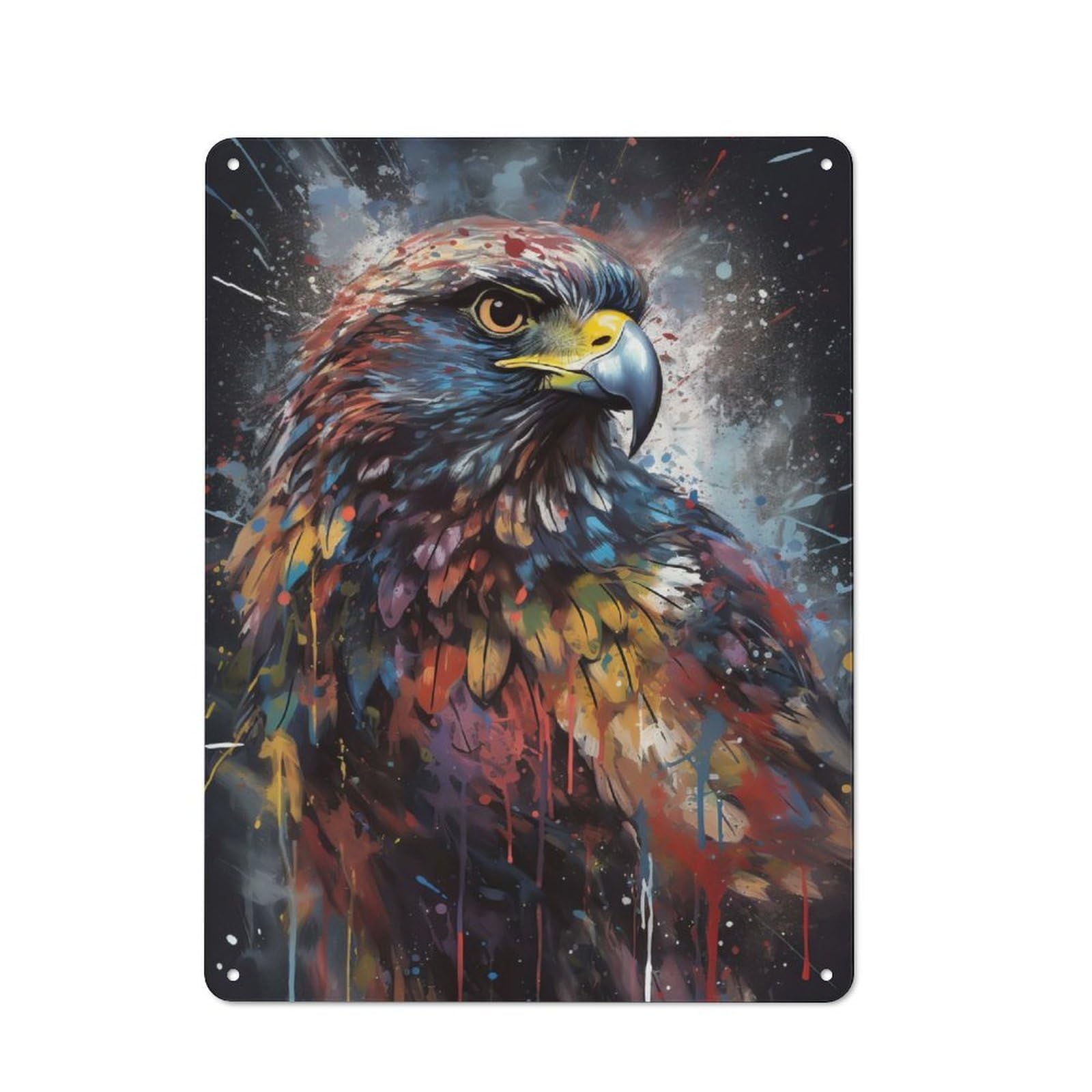 Hawk Painting Cottage Metal Wall Decor 40x30cm, Shed Metal Sign for Conservatory, Home Bar Or Utility Room