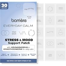 barriere Everyday Calm Patches for Women & Men - 30 Count | Ashwagandha + EGT Ergothioneine Wellness Patches, Mood & Relaxation Support, Calm & Balanced Stress Support, Vegan Latex-Free