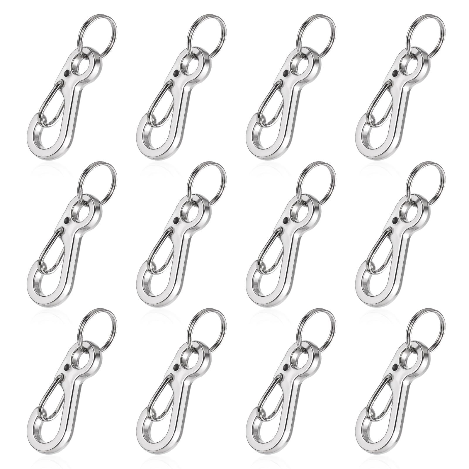 12Sets Mini Carabiner Clip Metal Spring Snap Hook 1 Inch Small Carabiner Clips Tiny Paracord Hanging Clips for Backpack Key Chain Dog Leash Fishing