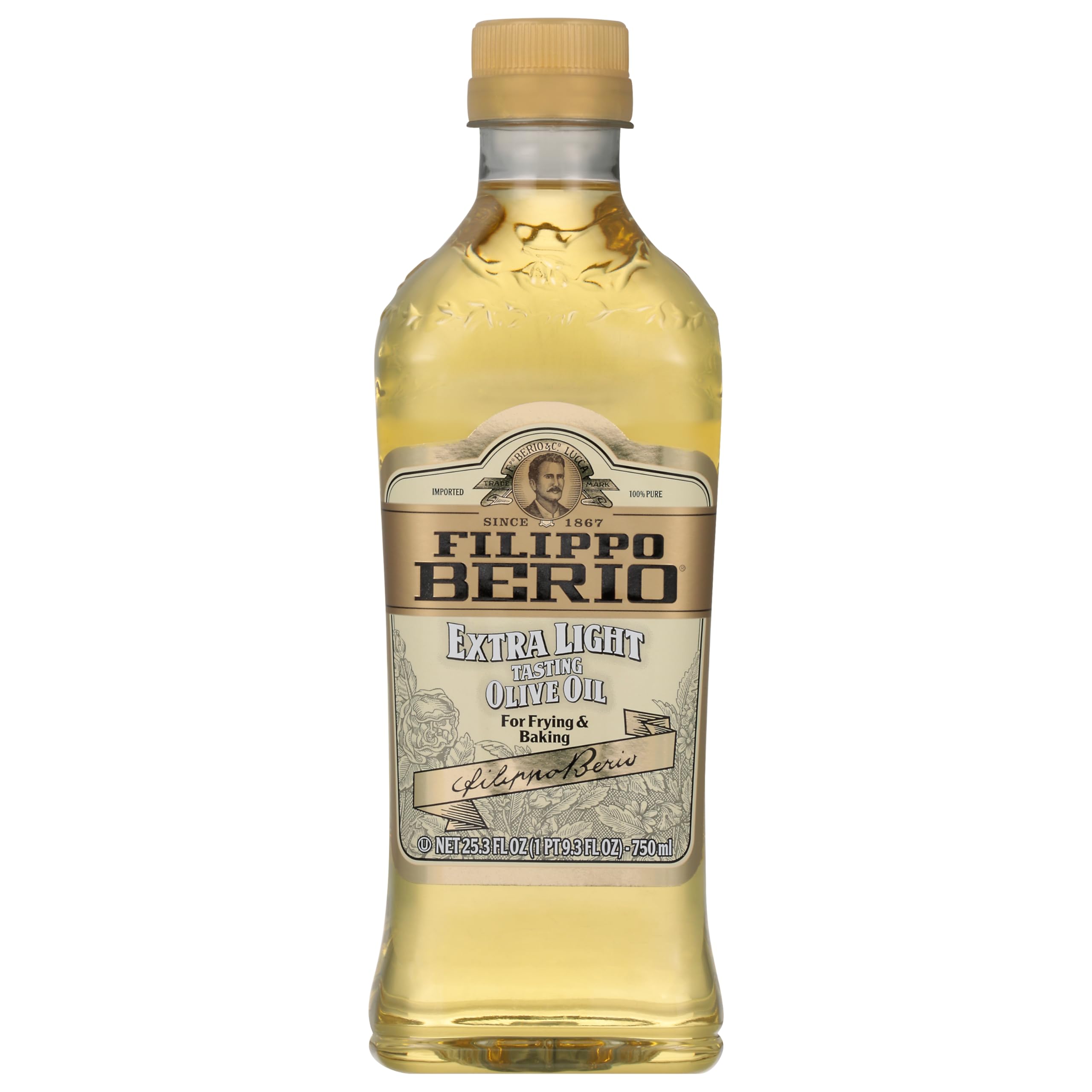 Filippo Berio Extra Light Olive Oil, 25.3 Ounce Recycled rPET Bottle (Packaging May Vary)