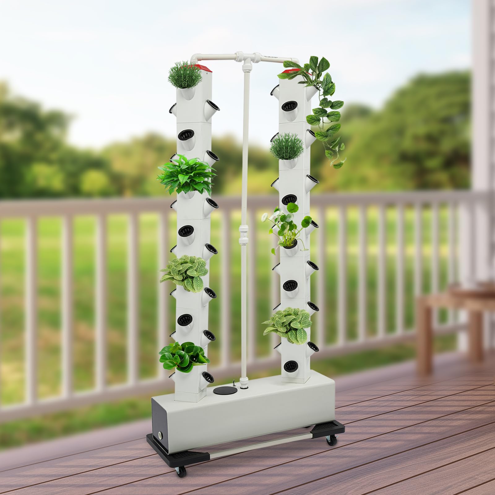 Sistema Idroponico 56 Pods – Torre Idroponica Verticale con Serbatoio Acqua 30 L, Sistema Aeroponica per Coltivare Erbe, Frutta e Verdura in Casa