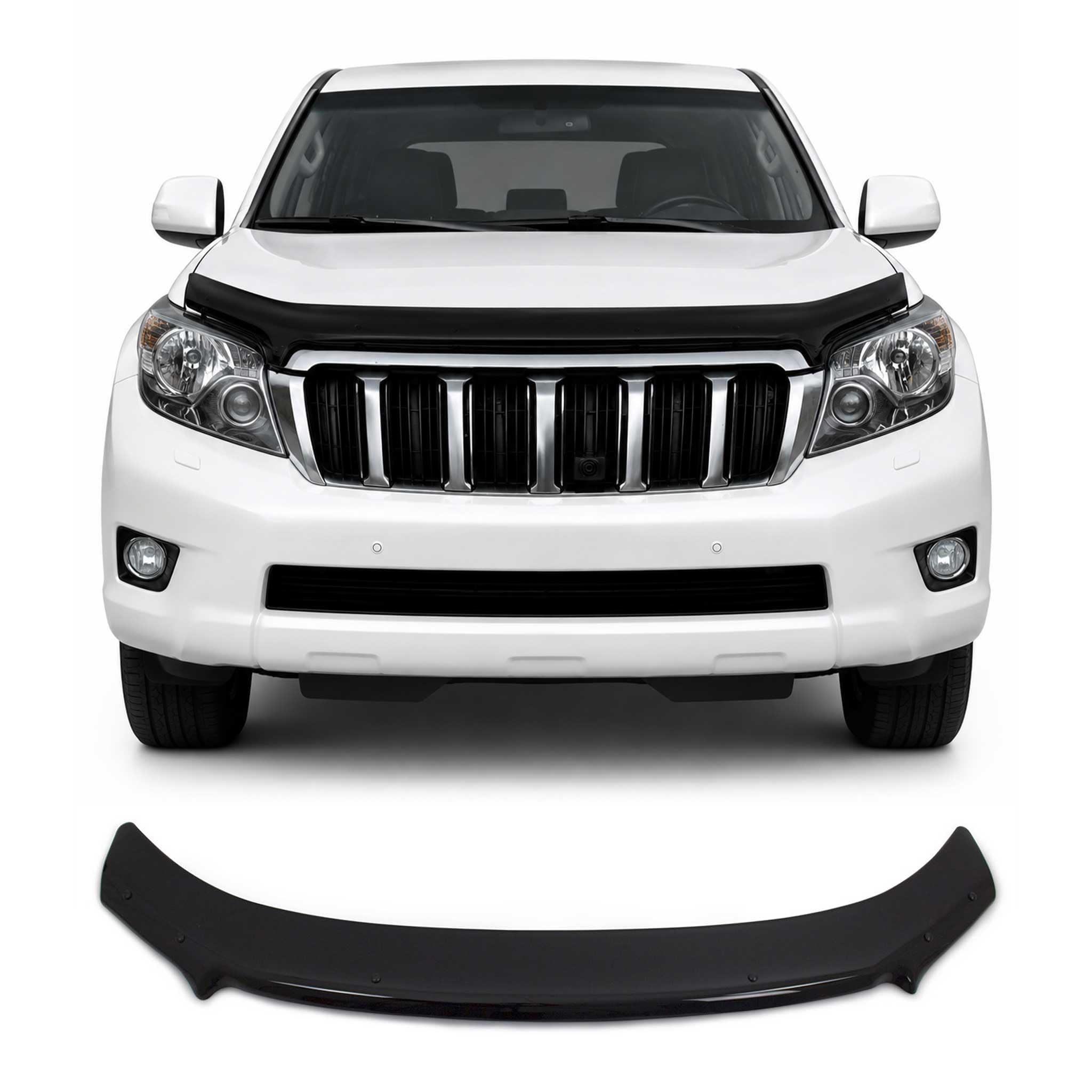 Deflecteurs d'air Capot de Voiture pour Toyota Land Cruiser Prado 2013-2017 Noir
