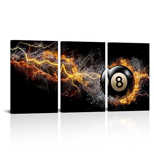 YeiLnm 8 Billiards Ball Picture Sport Canvas Wall Art Football