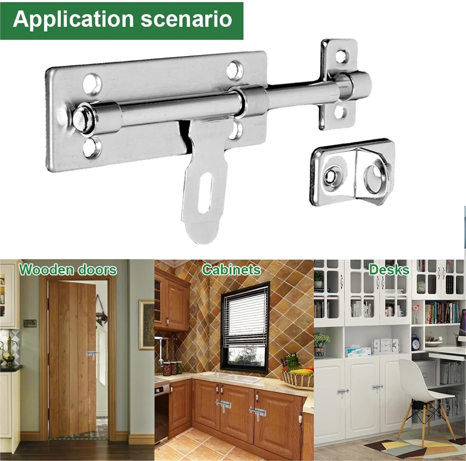 Door Surface Bolt Latch 7 Sets Stainless Steel Barrel Bolt Door Locks - Brushed Finish