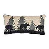 Donna Sharp Throw Pillow - Bear Walk Plaid Lodge Decorative Throw Pillow with Bear Pattern - Rectangular