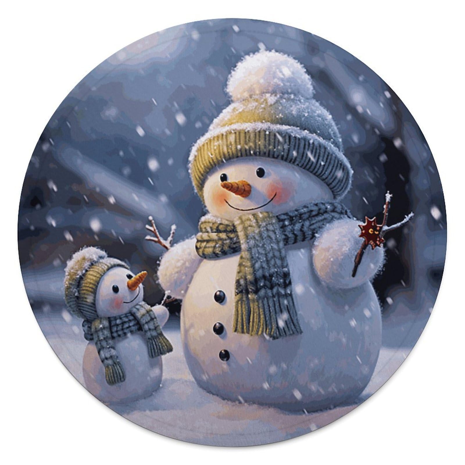 Couverture de plage ronde bonhomme de neige 150cm pour vos pique-niques
