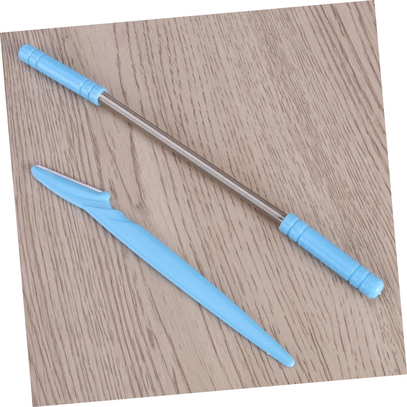 Didiseaon 2pcs Face Hair Remover Spring Eyebrow Razor Set for Women Facial Hair Removing Spring Eyebrow Shaper Blue