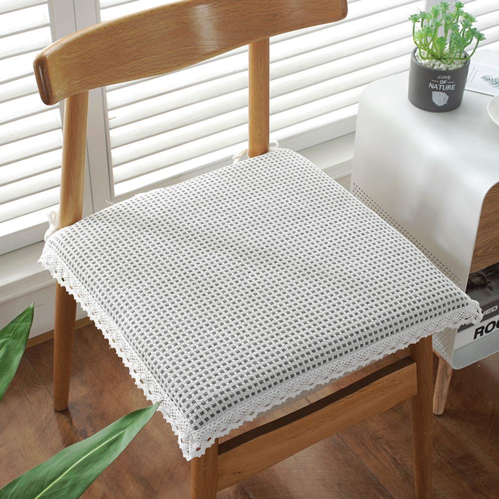 Cojines para sillas de comedor de 50x50 cm en gris claro con funda lavable