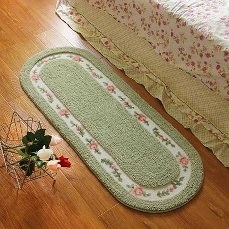 Amazon.com: FAONIE Pretty Floral Rural Style Romantic Rose Flower Rug ...