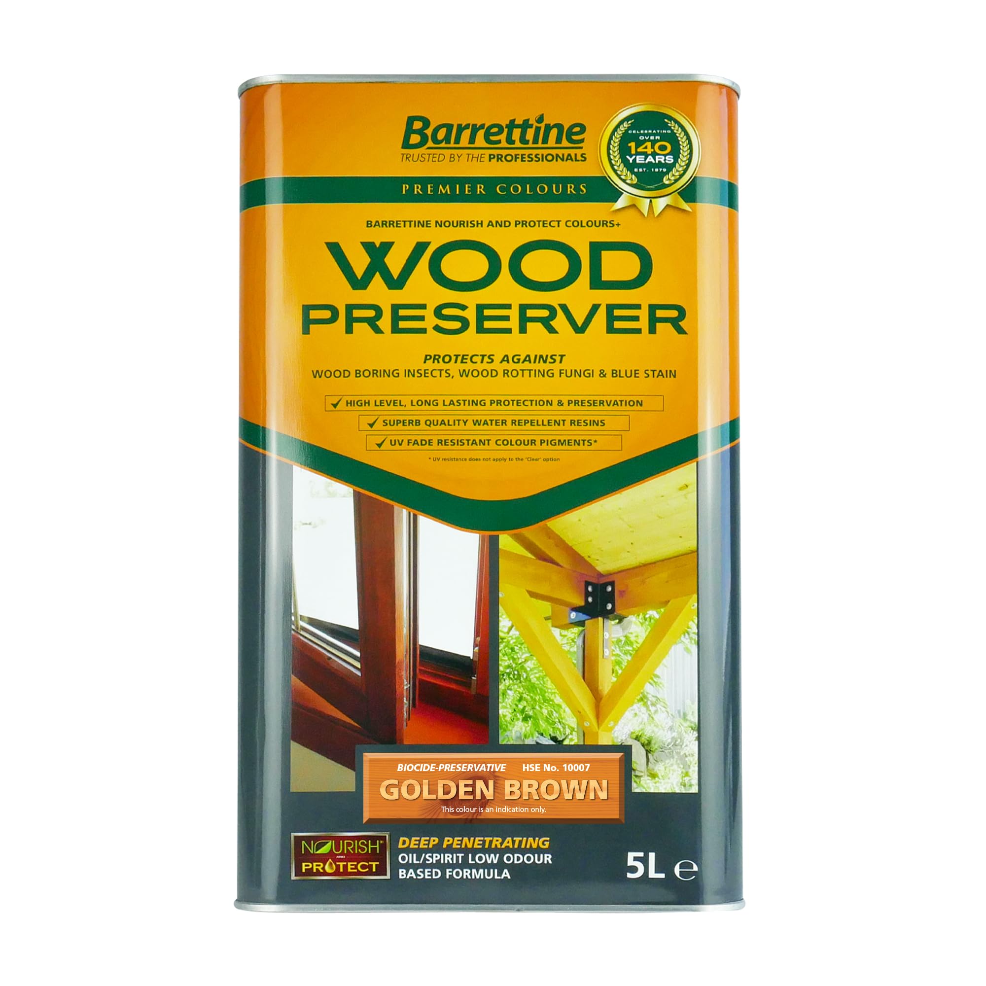 Barrettine Wood Preserver Golden Brown5L from B&Q