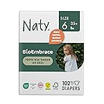 Naty BioEmbrace Baby Diapers Size 6 (35+ lbs) | 100% Biobased on Skin | Plant-Based Softness | Dermatologically Tested, Super Absorbent | 102 Count