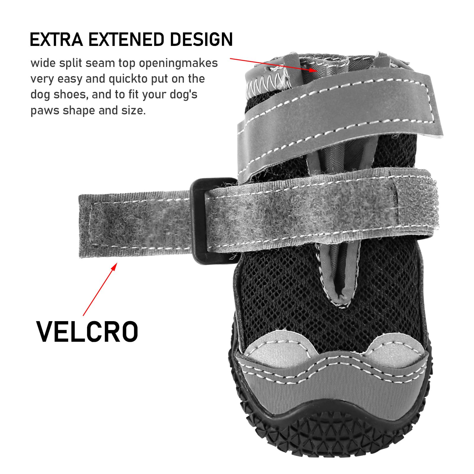 Bottes pour Chien Bottes Pours Chien Respirantes avec Griffes antidérapantes Botte pour Chiens réfléchissantes pour la Neige et la randonnée (8)