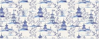 OTVEE Retro Ink Chinese Pagoda Design Birthday Wrapping Paper Roll, Mini Roll Gift Wrap Perfect for Weddings, Brides, Holidays, Baby Showers - 58 x 22.8 inches