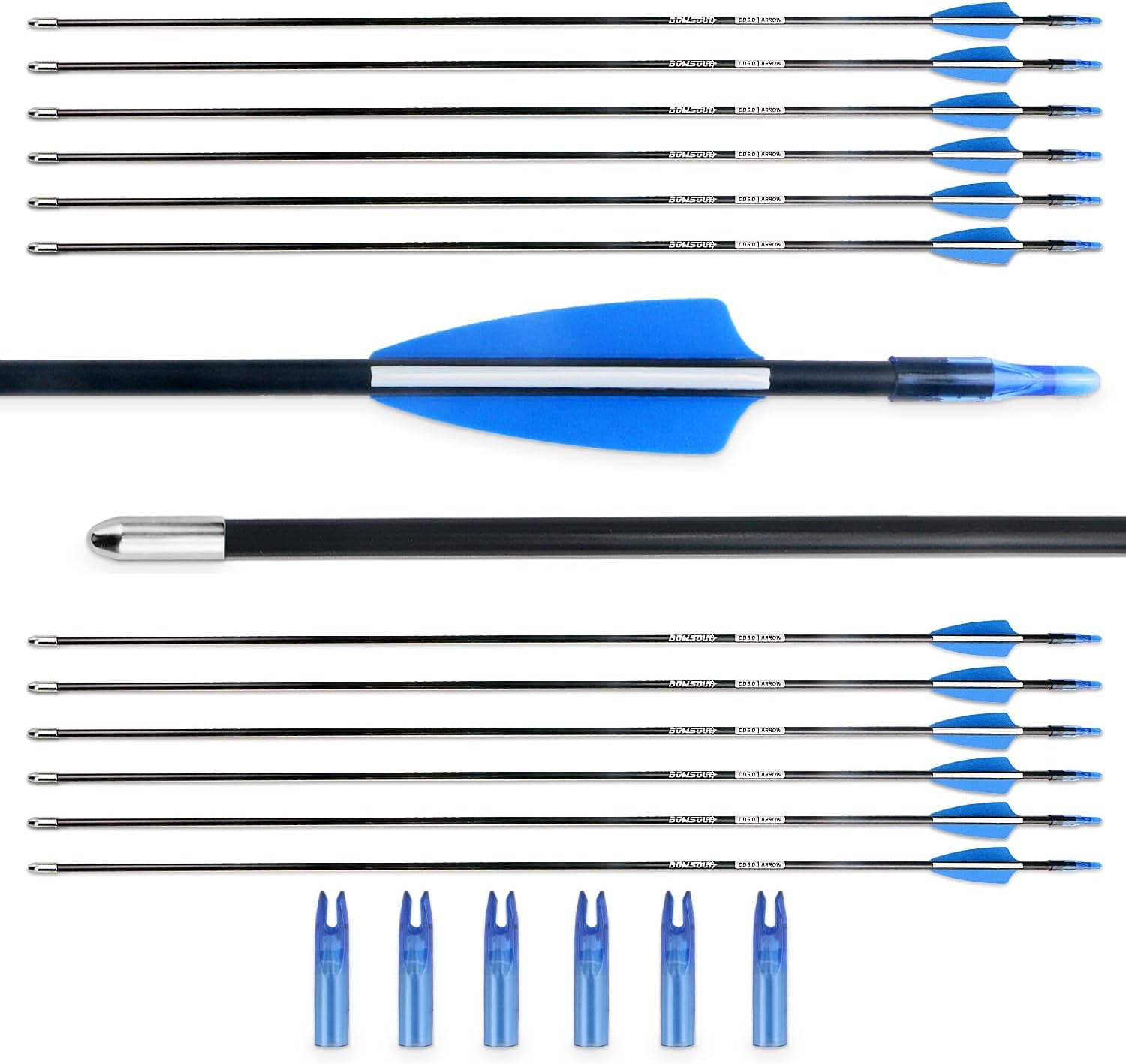 28“ Archery Arrows Training Practice Target Arrows for Kids Youth or Beginners Safe Blunt Points Durable Shaft on Recurve Bows Youth Bow and Longbows(Pack of 12)