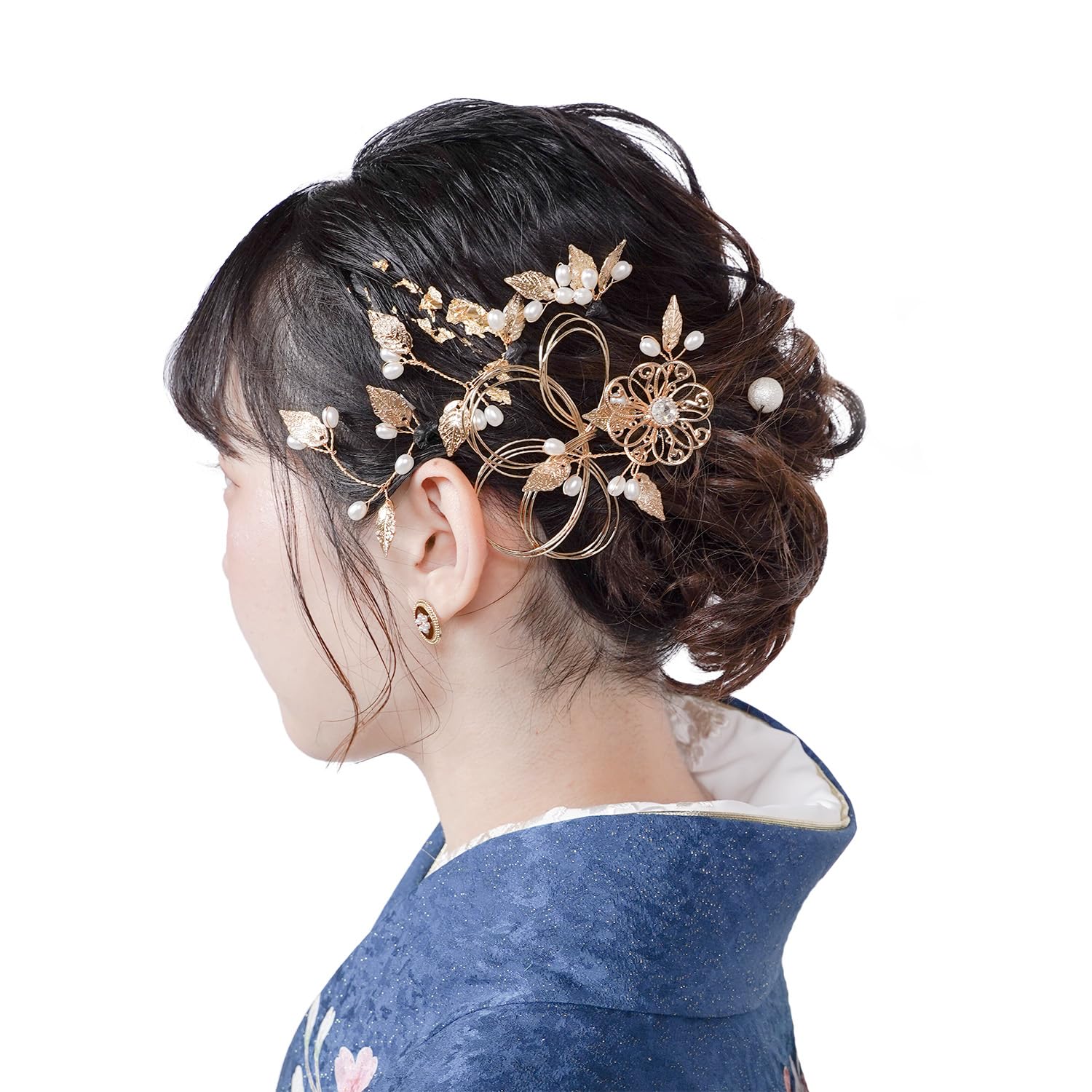 Amazon.co.jp: [あめてまり] 水引入り髪飾りセット 髪飾り リーフ 花