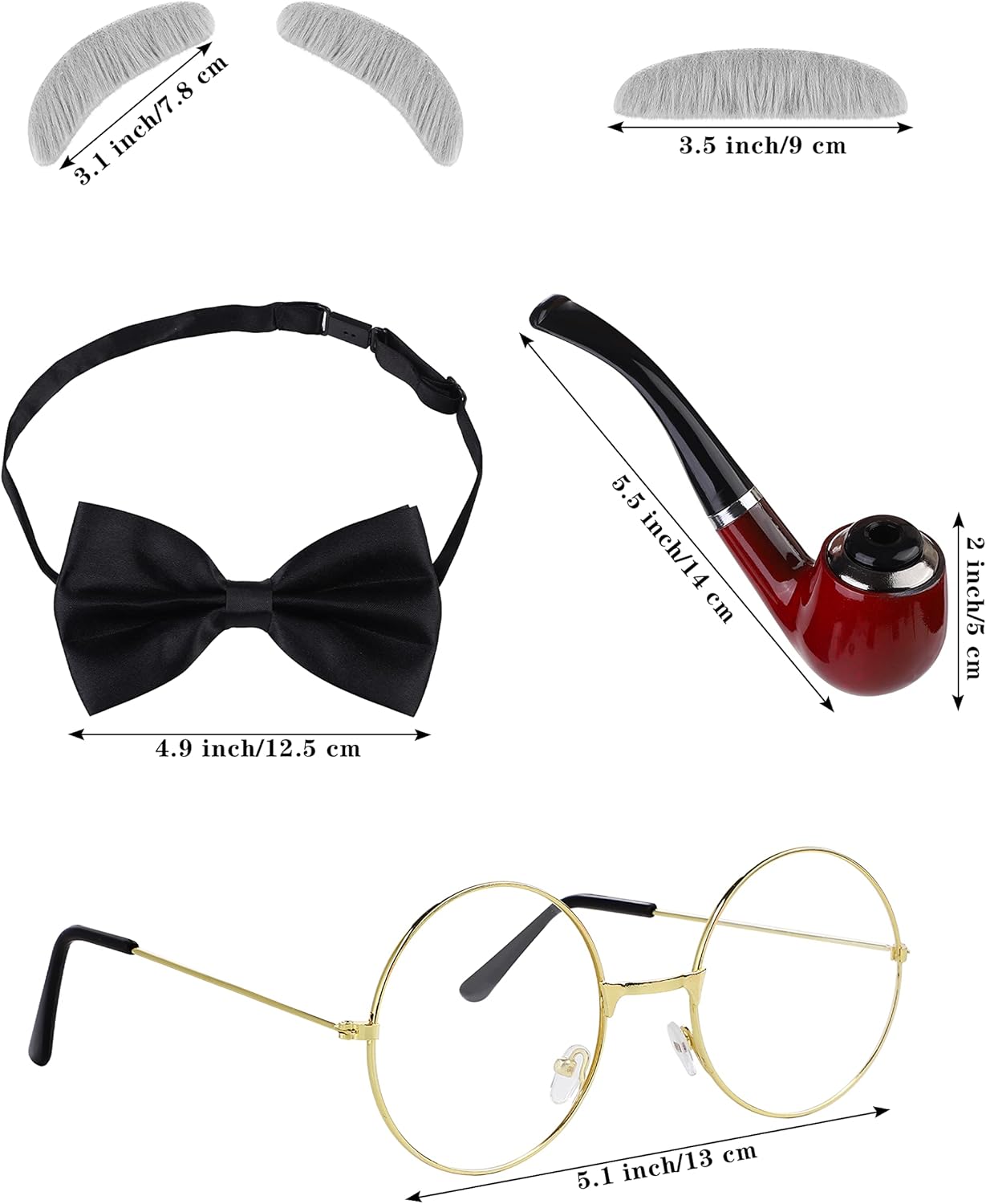 Miniatura 3 de SOMSOC Disfraz infantil de 100 días de escuela, disfraz de anciano para niños, disfraz de abuelo para niños