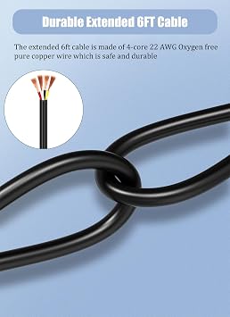 Lift Chair Remote Replacement, 5 Pin 2 Lighted Button Hand Control with 6Ft Cord for Power Lift Recliner Chairs Accessories, Recliner Control Replacement Parts