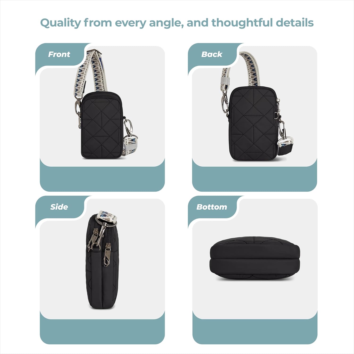 Travelon Anti-Theft Boho 2 Compartment Phone Crossbody - Image 5