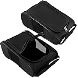 QWORK Golf Shoe Bag - 2 Pack Outdoor Zippered Shoe Carrier with Mesh Holes - Compatible with Various Shoe Sizes -Sport Shoes Bag Travel Shoe Bags
