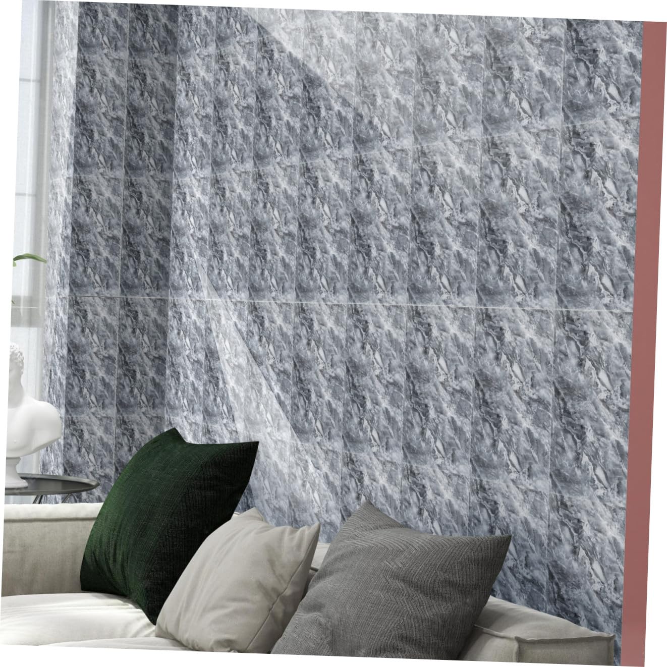 Angoily 20pezzi Piastrelle Adesive Impermeabili Per Bagno e Cucina Effetto Marmo Autoadesive Decorative Per Pareti