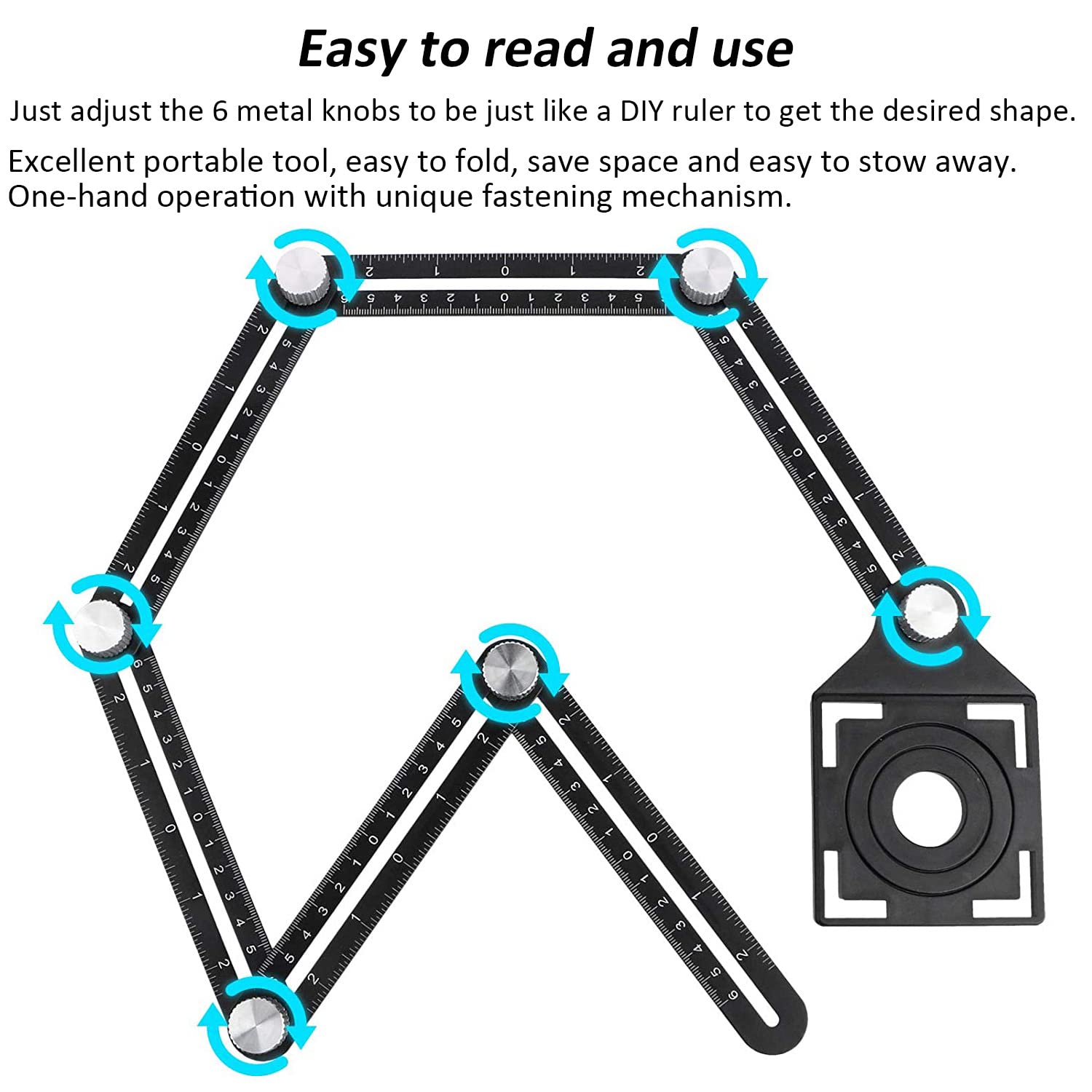 Righello Pieghevole Multi-angolo In Alluminio - Per Falegnami E Fai Da Te - Foto 4