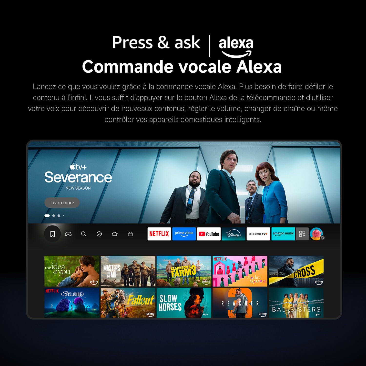 XIAOMI TV F 43, 109 cm (43 Pouces), 4K UHD, Smart TV, Fire OS8, Contrôle Vocal Alexa, HDR10, MEMC, 2Go+32Go, Compatible avec Apple AirPlay