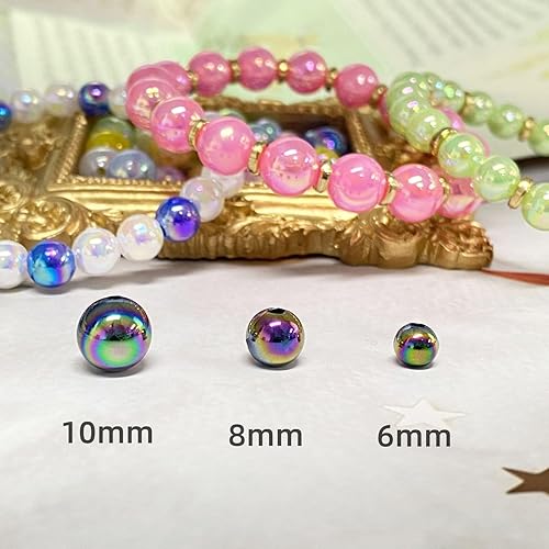 Miniatura 3 de 800 cuentas de perlas de 0.236 pulgadas AB coloridas de plástico brillante sueltas, para hacer joyas, aretes, pulseras, collares, decoración del